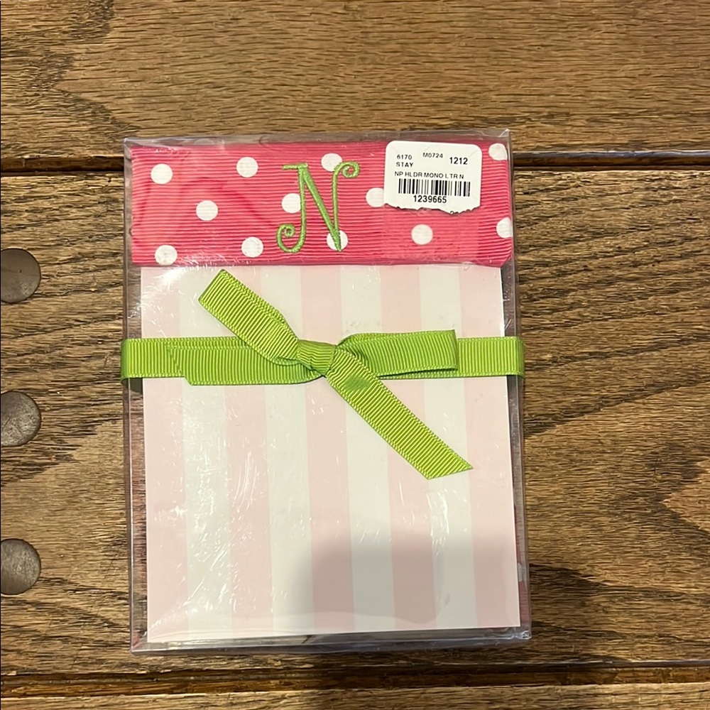 Polka Dot Notepad with Green Accent